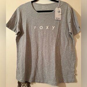 Roxy Heather Gray Short Sleeve Tee Size XL 100% Cotton NWT